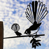 Metalbird Fantail & Baby / Piwakawaka - Large