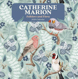 Calendar cover with birds and floral design, featuring the text 'Catherine Marion Folklore and Flora 2026 Calendar'.