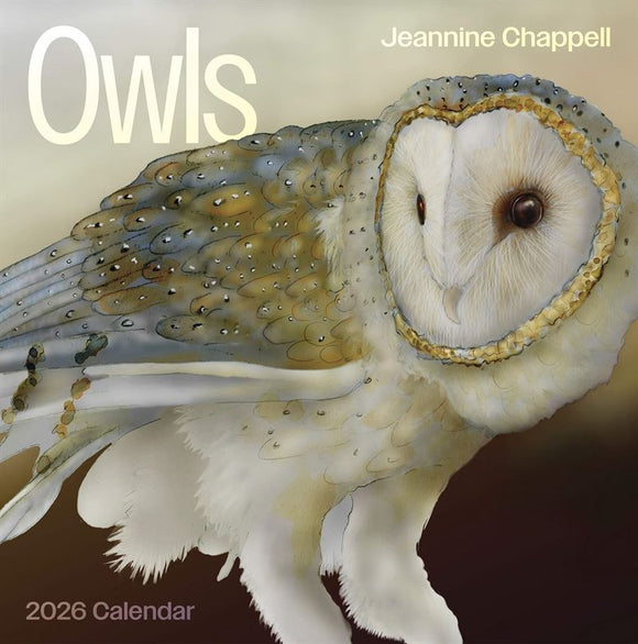 2026 calendar cover featuring an owl with 'Jeannine Chappell' text