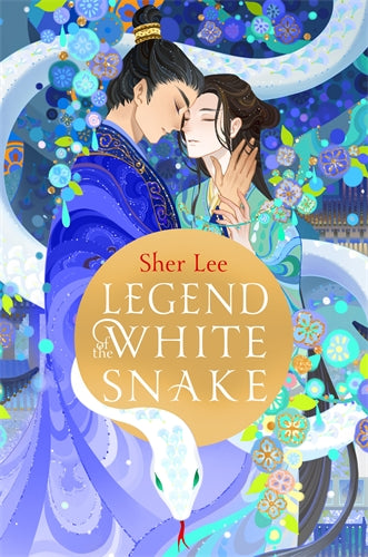 Book cover of 'Legend of the White Snake' by Sher Lee featuring two characters and a white snake.