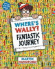 Book cover of 'Where's Wally? The Fantastic Journey' with a character holding a newspaper on a yellow background.
