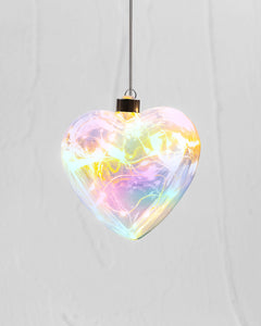 Pearl Tinted Heart Hanging Glass Light