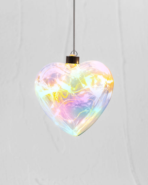 Pearl Tinted Heart Hanging Glass Light