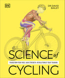 Book cover of 'Science of Cycling' with a cyclist illustration on a yellow background
