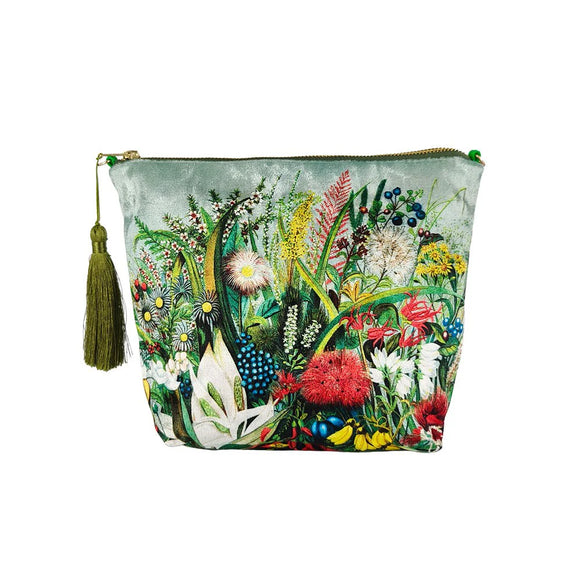 NZ Native Flowers - Velvet Cosmetic Bag