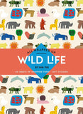 Packaging of 'All Wrapped Up Wild Life' by Min Pin with animal illustrations on a beige background.