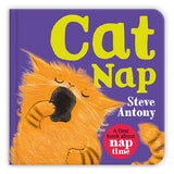 Book cover of 'Cat Nap' by Steve Antony with a cat illustration on a purple background