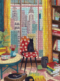 Pomegranate - Black Cat In New York Window 1000 Pce Puzzle