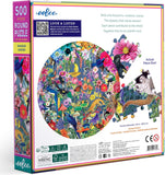 eeBoo - Paradise Garden 500pc Round Jigsaw Puzzle