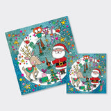 Santa And Moon - Christmas Jigsaw Card