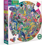 eeBoo - Paradise Garden 500pc Round Jigsaw Puzzle