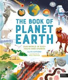 Book cover of 'The Book of Planet Earth' with illustrations of Earth, astronauts, animals, and geological features.