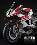 Ducati motorcycle with Italian flag design on a black background