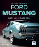 Book cover of 'The Complete Book of Ford Mustang' with a teal Mustang on a dark background