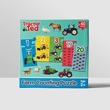 Tractor Ted Farm Counting Puzzle packaging on a gray background