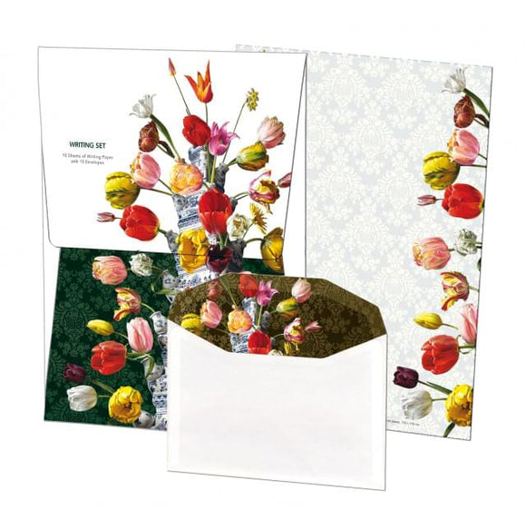 Writing Set: Tulips (Bloemstilleven met Tulpenvaas) - 10 Sheets & 10 Envelopes