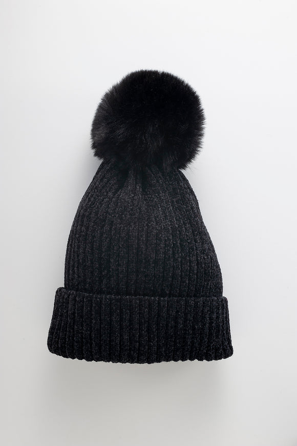 Hat - Chenille with Pom Pom