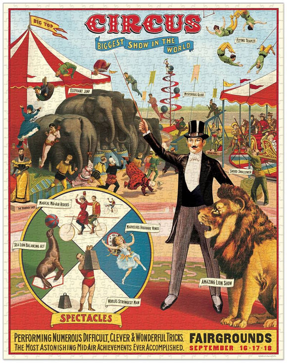 Cavallini & Co - Circus 1000 Pce - Vintage Puzzle