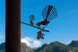 Metalbird Fantail & Baby / Piwakawaka